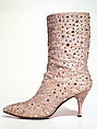 Evening boots, Beth Levine (American, Patchogue, New York 1914–2006 New York), silk, metal, rhinestones, American